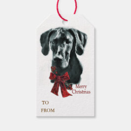 Great Dane (Schwarz) Weihnachten Geschenkanhänger