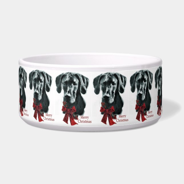 Great Dane (Schwarz) Weihnachten Napf (Vorderseite)