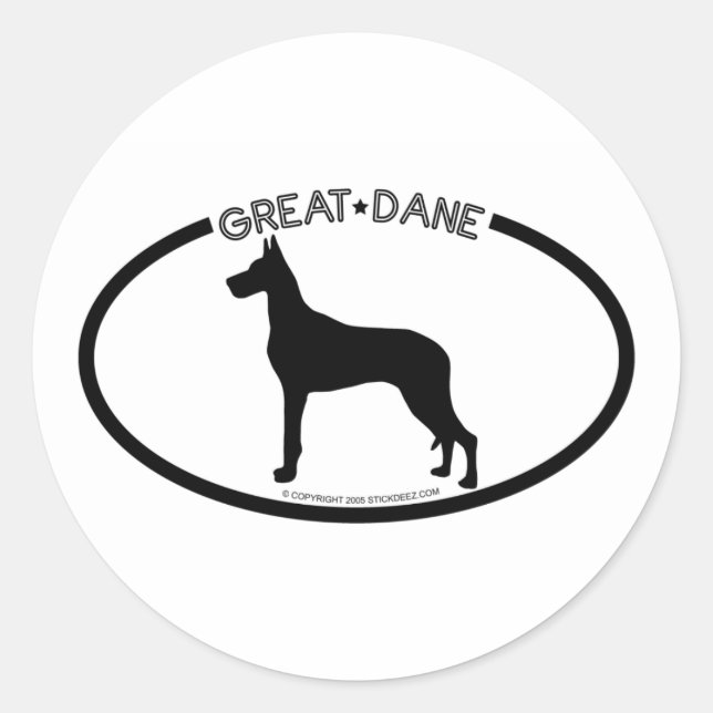 Great Dane Silhouette Black Sticker (Vorderseite)