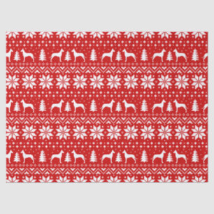 Great Dane Silhouetten Weihnachtsmuster Seidenpapier