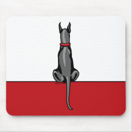 Great Dane Sit Black Mousepad