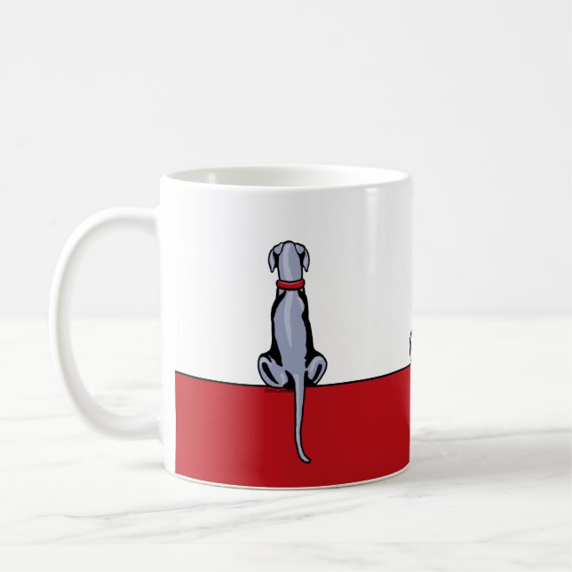 Great Dane Sit Blue UC Kaffee Tasse (Links)