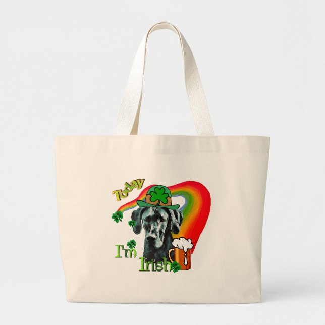 Great Dane St Patricks Day Jumbo Stoffbeutel (Vorne)