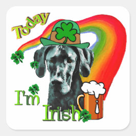 Great Dane St Patricks Day Quadratischer Aufkleber