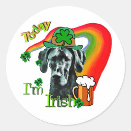 Great Dane St Patricks Day Runder Aufkleber
