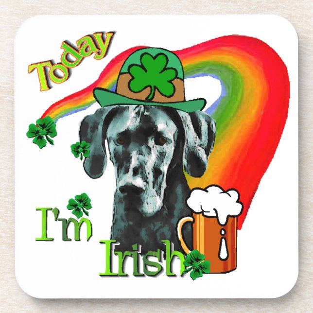 Great Dane St Patricks Day Untersetzer (Vorderseite)