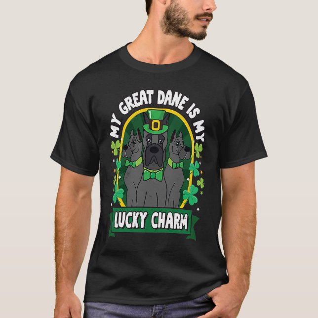 Great Dane St Patricks Lucky Charm Mom Dad T-Shirt (Vorderseite)