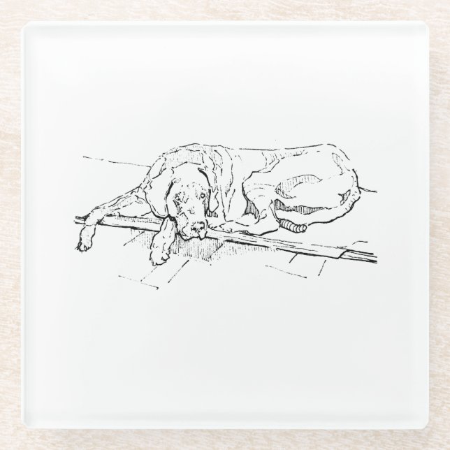 Great Dane, Tinten-Hund-Illustration Glasuntersetzer (Vorderseite)