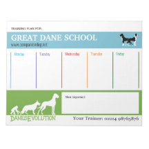Great Dane Trainingsplan Notepad