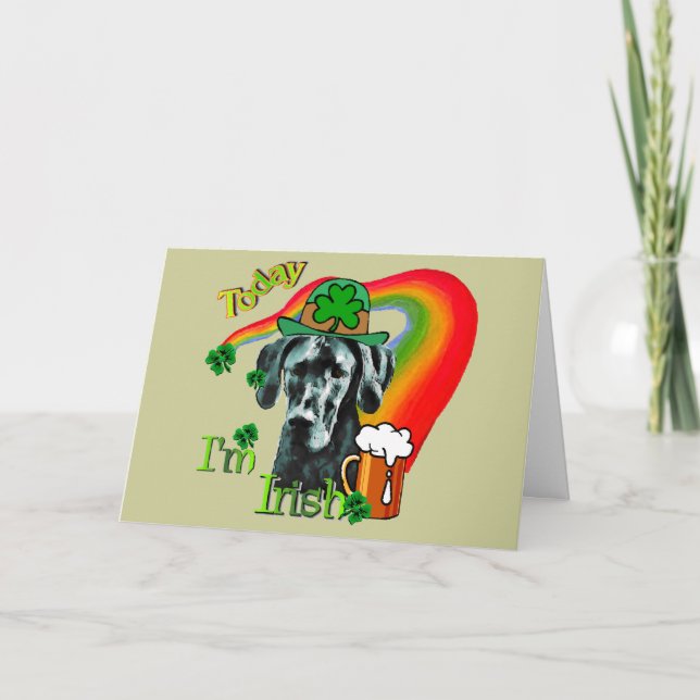 Great Dane (unbeschnitten) St Patricks Day Karte (Vorderseite)