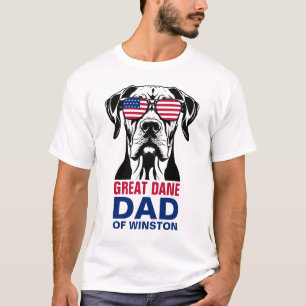 Great Dane Vater 4. Juli Amerikanische Flagge T-Shirt