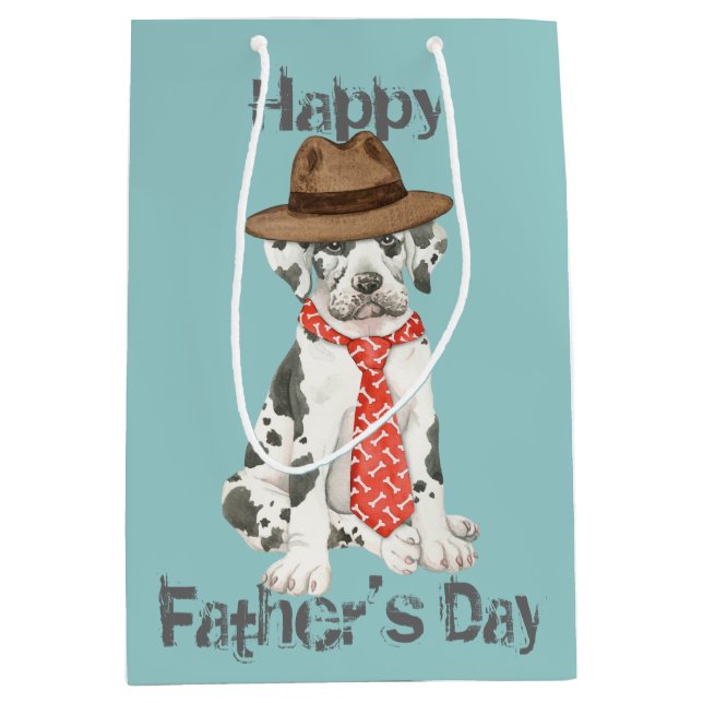 Great Dane Vater Mittlere Geschenktüte (Vorderseite)