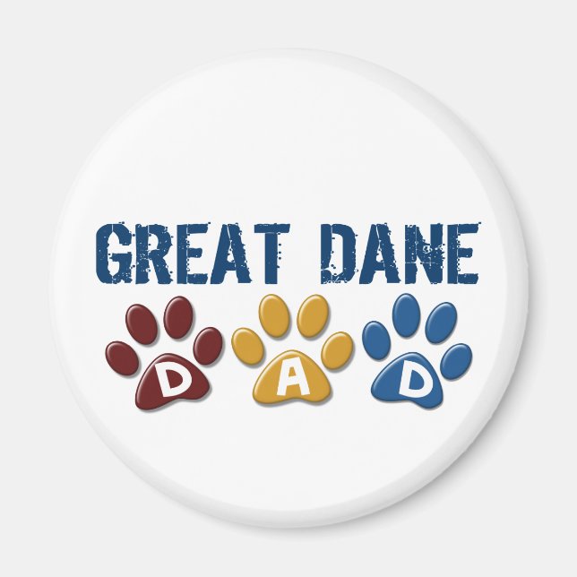 GREAT DANE Vater Paw Print 1 Magnet (Vorne)