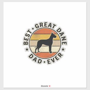 Great Dane Vater Vintage Sonnenuntergang Hunde Lie Aufkleber