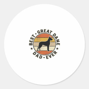 Great Dane Vater Vintage Sonnenuntergang Hunde Lie Runder Aufkleber