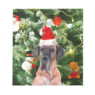Great Dane w Christmas Tree Geschenkboxen Weihnach Notizblock