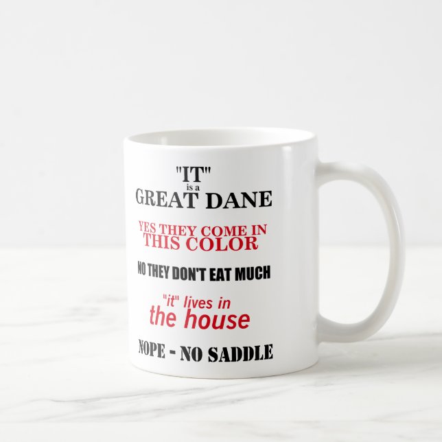 Great Dane Walking Antworten Kaffeetasse (Rechts)