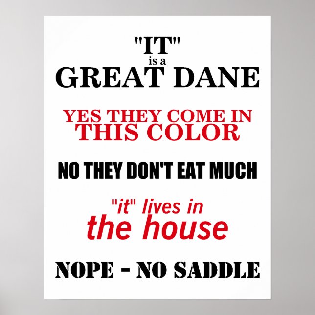Great Dane Walking Antworten Poster (Vorne)