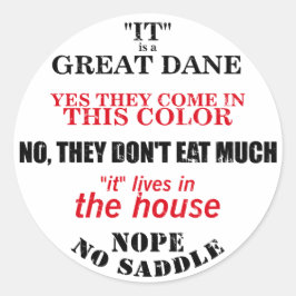 Great Dane Walking Antworten Runder Aufkleber
