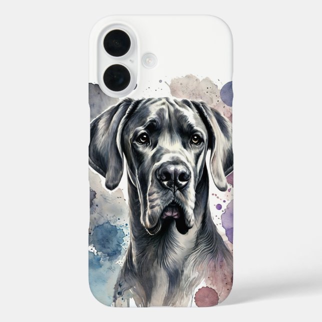 Great Dane Watercolor Case-Mate iPhone Hülle (Rückseite)