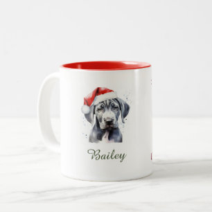 Great Dane Watercolor Weihnachten-Tasse Zweifarbige Tasse