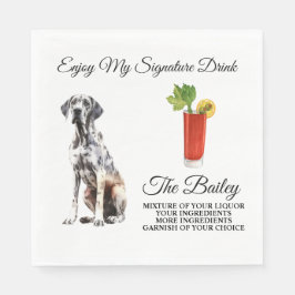 Great Dane Wedding Signature Drink Napkins Serviette