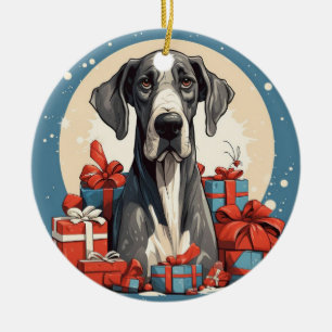 Great Dane Weihnachten, Hundedenkengeschenk, Hunde Keramik Ornament