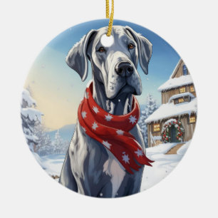 Great Dane Weihnachten, Hundedenkengeschenk, Hunde Keramik Ornament