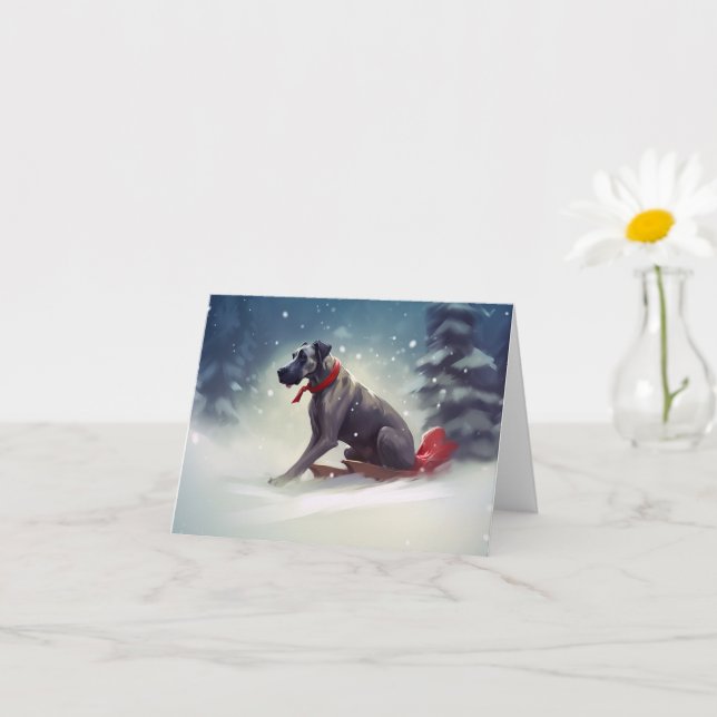 Great Dane Weihnachten Karte (Kleines Gewächs)