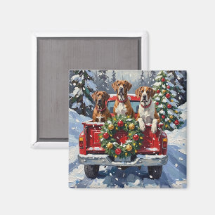 Great Dane Weihnachts-Rot-LKW-Feiertag Magnet