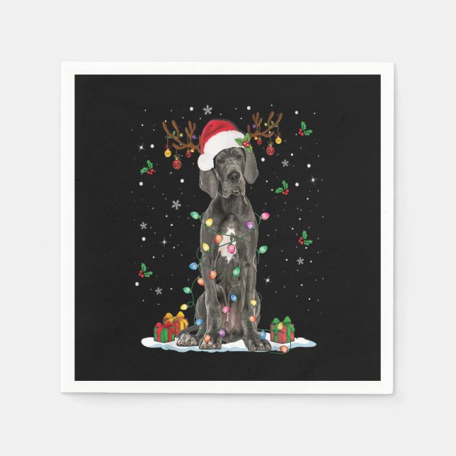 Great Dane Weihnachts-Weihnachtsmannmütze Fairy Li Serviette (Vorderseite)