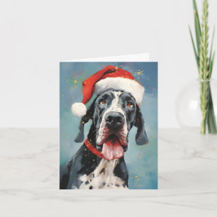 Great Dane Weihnachtsmalerei Kunstwerk Karte