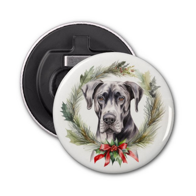 Great Dane Weihnachtsmann Festliche Jungfrau Flaschenöffner (Vorderseite)