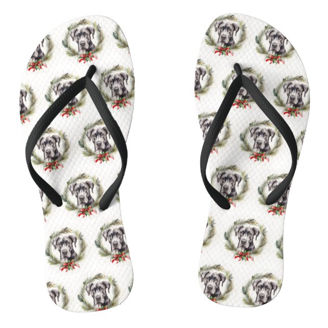 Great Dane Weihnachtsmann Festliche Jungfrau Flip Flops (Fußbett)
