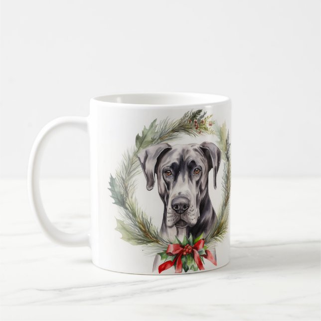 Great Dane Weihnachtsmann Festliche Jungfrau Kaffeetasse (Links)