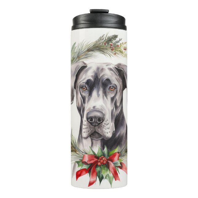 Great Dane Weihnachtsmann Festliche Jungfrau Thermosbecher (Vorderseite)