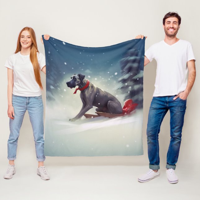 Great Dane Weihnachtsschnee Winter Fleecedecke (Beispiel)