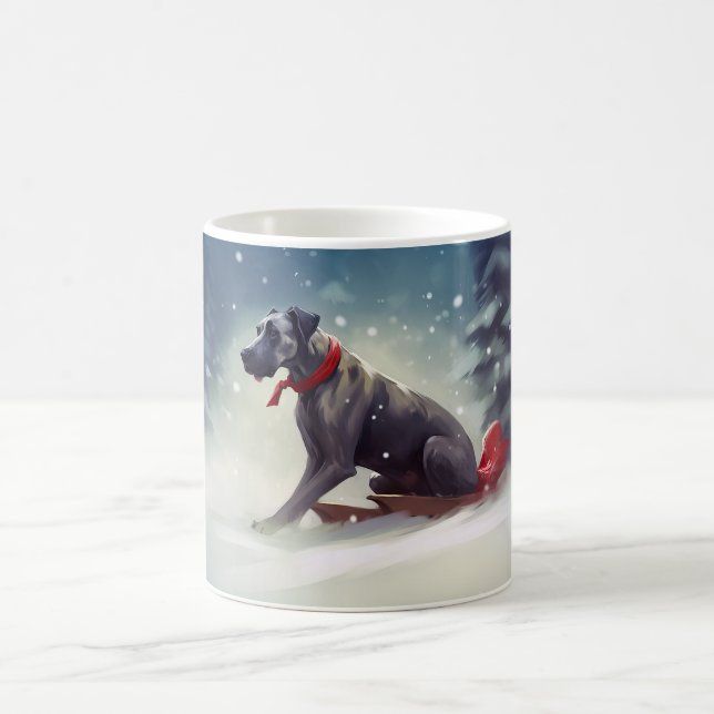 Great Dane Weihnachtsschnee Winter Kaffeetasse (Mittel)