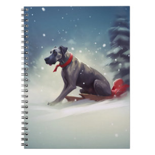 Great Dane Weihnachtsschnee Winter Notizblock