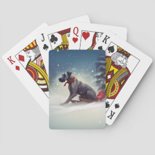 Great Dane Weihnachtsschnee Winter Spielkarten