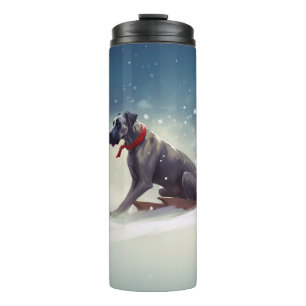 Great Dane Weihnachtsschnee Winter Thermosbecher