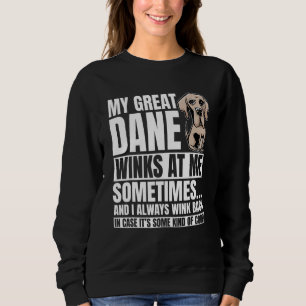 Great Dane Winks Gentle Dog Fur Deutscher Mas Sweatshirt
