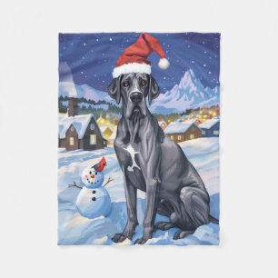 Great Dane Winter Wonderland Weihnachtsfreude Fleecedecke
