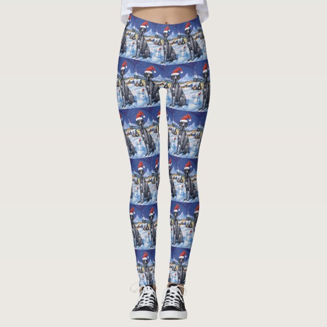 Great Dane Winter Wonderland Weihnachtsfreude Leggings (Vorderseite)