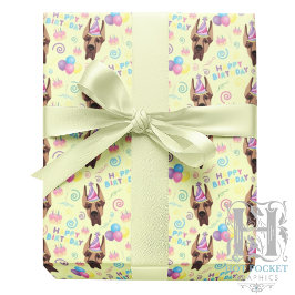 Great Dane Wrapping Paper in Yellow Geschenkpapier