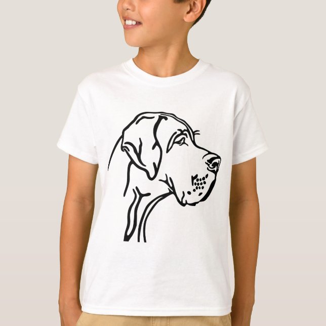 Great Dane zeichnend T-Shirt (Vorderseite)