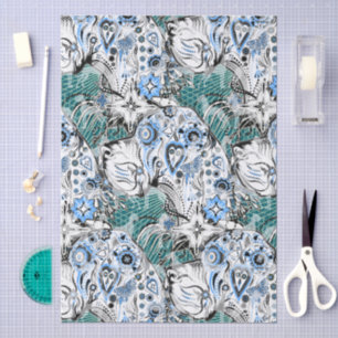 Great Danes blau schwarzes modernes Tissue-Papier Seidenpapier