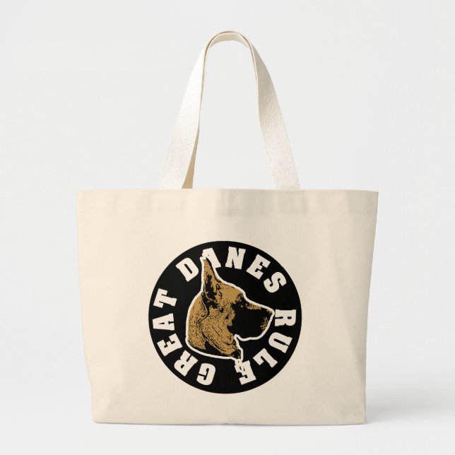 Great Danes Rule Emblem Jumbo Stoffbeutel (Vorne)