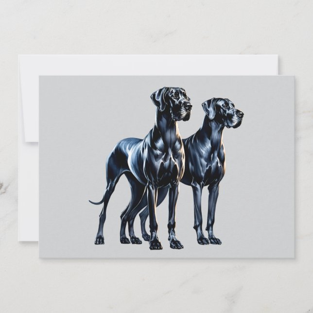 Great Danes Watercolor Einladung (Vorderseite)
