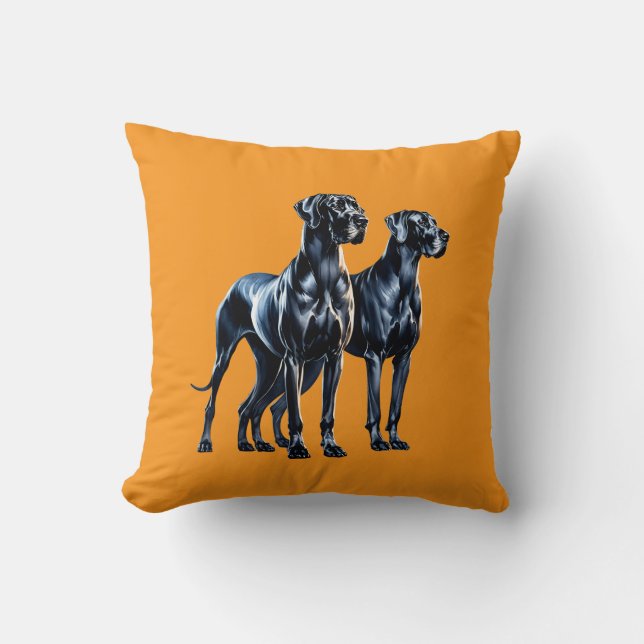 Great Danes Watercolor Kissen (Vorderseite)